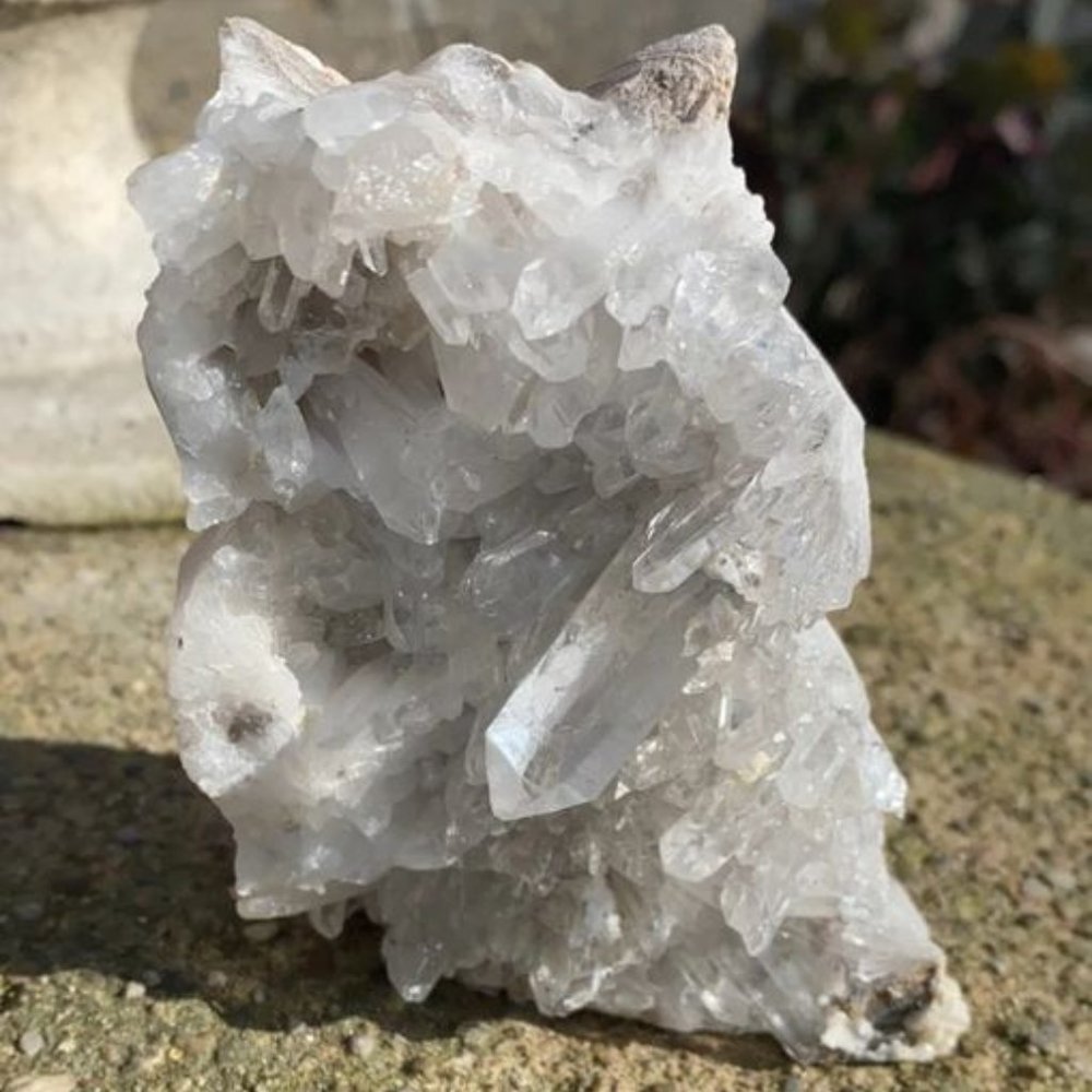 3-4” Hand Carved Crystal Quartz Cluster Owl • Raw Crystal Carving • Owl Collecti - Picture 2 of 2